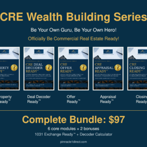 CRE Wealth Building Series: six core modules, plus 1031 Exchange Ready and Decoder Calculator bonuses, offered as a complete bundle for $97.